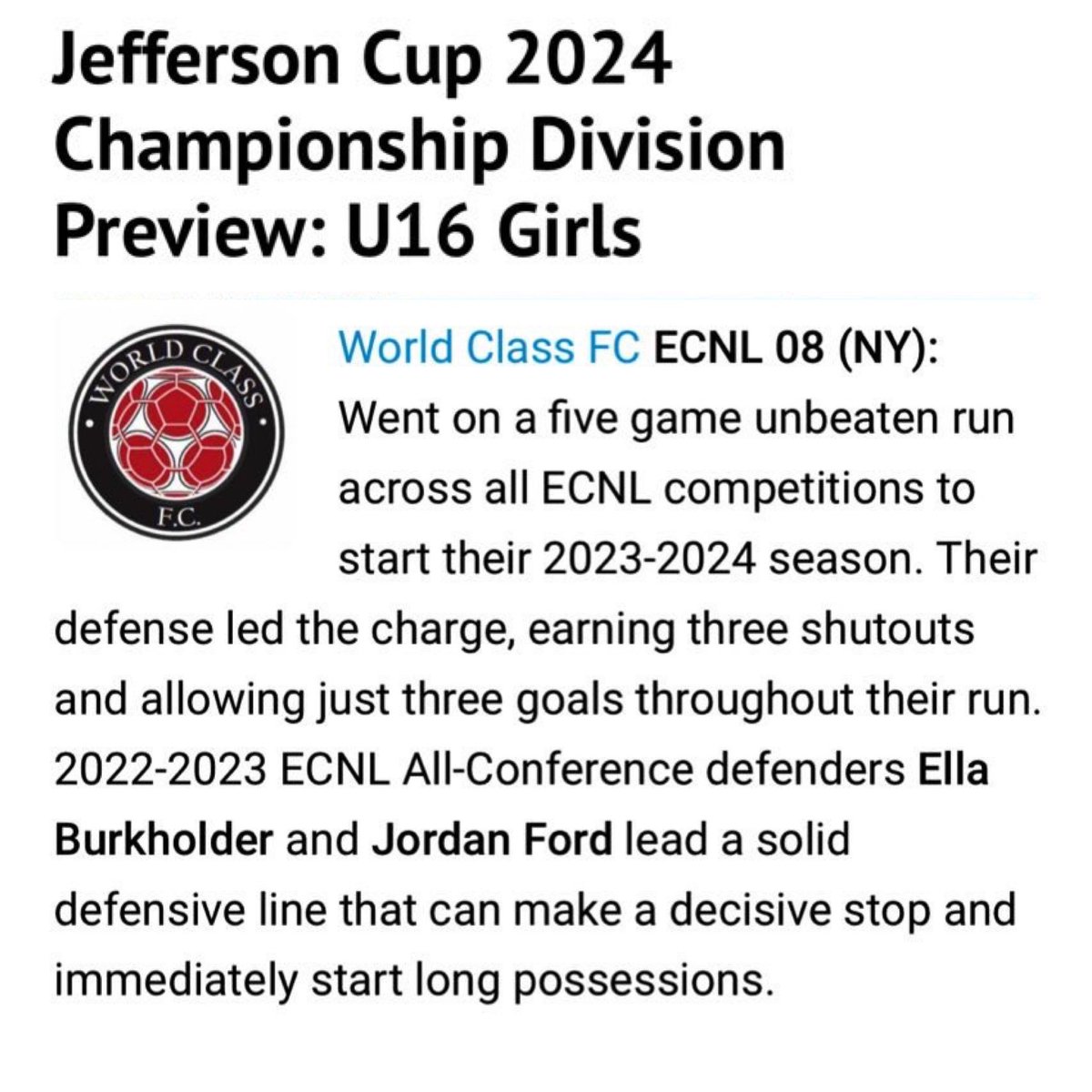 WCFC08ECNL (@wcfc08ecnl) on Twitter photo Less than 2 weeks until we head down to VA for Jeff Cup! <a href="/jeffersoncup/">Jefferson Cup</a> <a href="/ImYouthSoccer/">ECNL/GA/Recruiting/College Soccer</a> <a href="/TopDrawerSoccer/">TopDrawerSoccer</a> <a href="/TheSoccerWire/">SoccerWire</a> <a href="/ECNLgirls/">ECNL Girls</a> Less than 2 weeks until we head down to VA for Jeff Cup! <a href="/jeffersoncup/">Jefferson Cup</a> <a href="/ImYouthSoccer/">ECNL/GA/Recruiting/College Soccer</a> <a href="/TopDrawerSoccer/">TopDrawerSoccer</a> <a href="/TheSoccerWire/">SoccerWire</a> <a href="/ECNLgirls/">ECNL Girls</a>