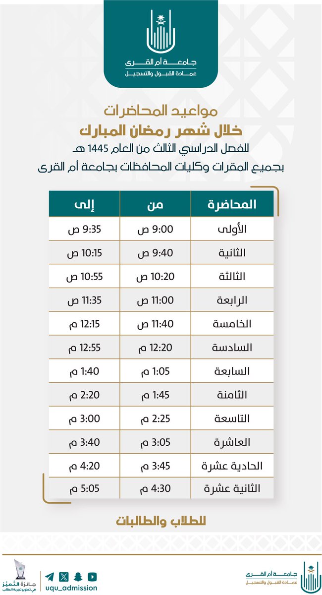 عمادة القبول والتسجيل tweet media