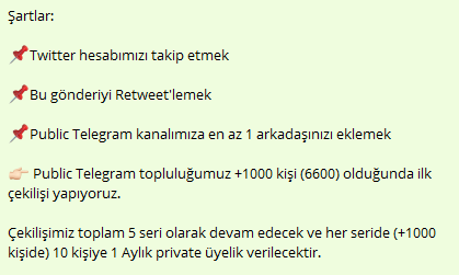 📢Çekiliş duyurusunu paylaşalım. 

Bu çekiliş serimiz ile tam 50 kişiye (2500$ değerinde) 1 aylık Volume Machine Private kanal ve grup üyeliği veriyoruz🫶🤝

Volume Machine Public Telegram: t.me/VolumeMachine

#VolumeMachine #Btc