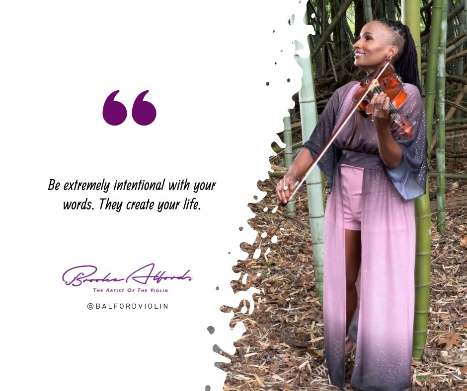 Divine Greetings & Great AM!☀️ Anything you put after I AM, is! Choose your words wisely, whether jokingly or seriously✨🙏🏾 #sunday Go to BrookeAlfordViolin.com for… 📣NEW DAY Tour Dates 📣Now Booking for 2024 📣MUSIC! (Be sure to add me to your Spotify Playlists💚