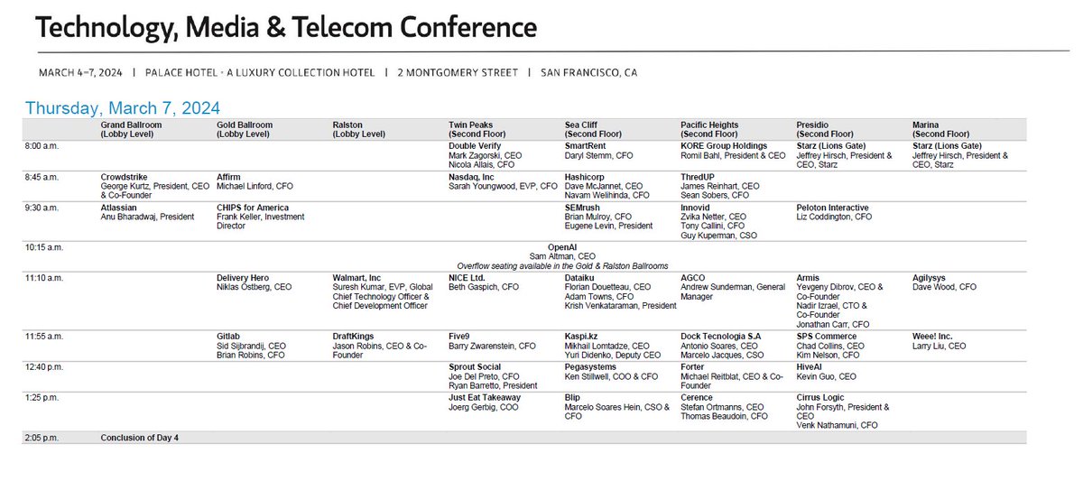 MS TMT Conference Schedule