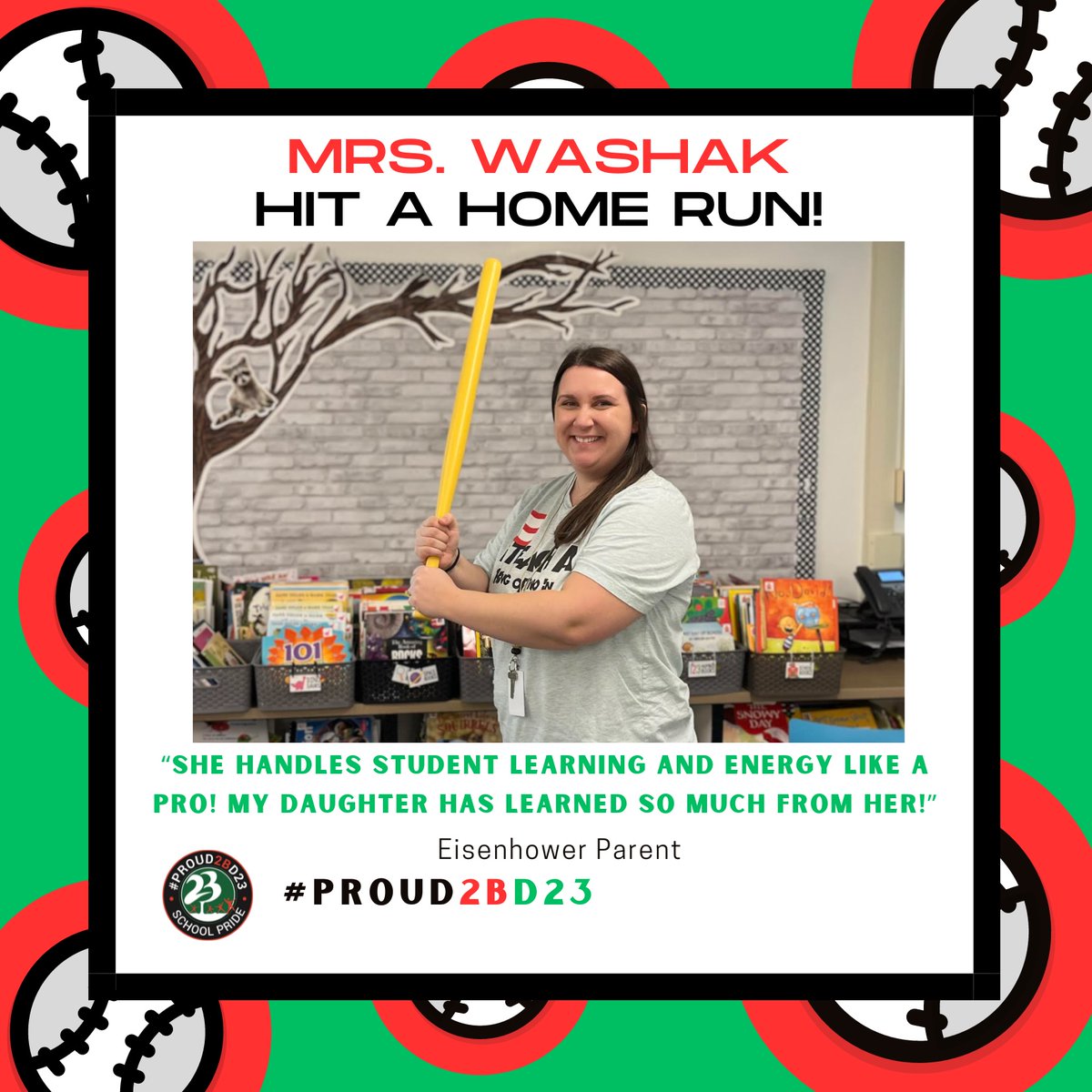 Batter up! The @PHSD23 staff are hitting home runs for our students, families, and colleagues! Which staff member will round the bases next? Stay tuned! #PROUD2BD23! ⚾️ @Dangelaccio @CraigCurtisD23 @AmyMcP_BAMMP @D23Eisenhower @D23Ross @D23Sullivan @D23MacArthur