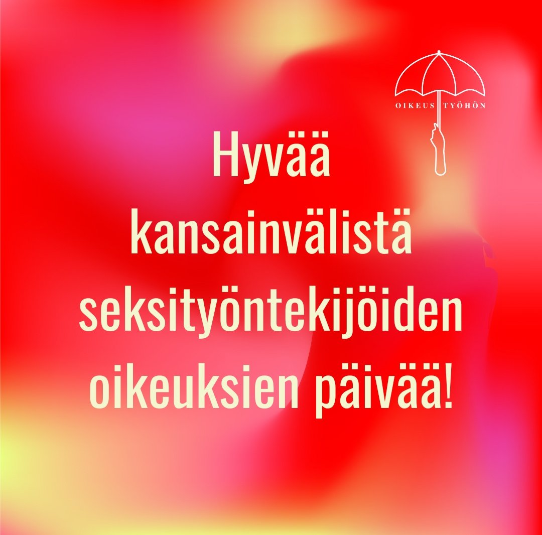 Nyt 3.3. on kansainvälinen seksityöntekijöiden oikeuksien päivä ja ajattelimme, että juuri tänään on hyvä julkaista Oikeus työhön -kansalaisaloite, jolla pyrimme takaamaan seksityöntekijöille oikeuksia ja turvaa. 💓