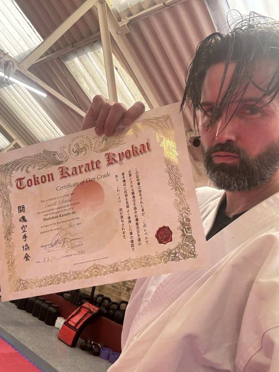 Today I got my black belt 🥋. 7 years of ripped muscles, torn ligaments & broken bones in the breaking, in the making. It’s been 1 of the true honours of my life applying Shotokan in the dojo & its spiritual guidance outside of it. Gonna go ice myself a large tequila OSU! 🇯🇵