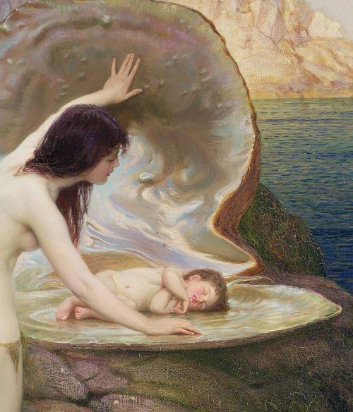 A Water Baby, (1895). (Details). By Herbert James Draper.