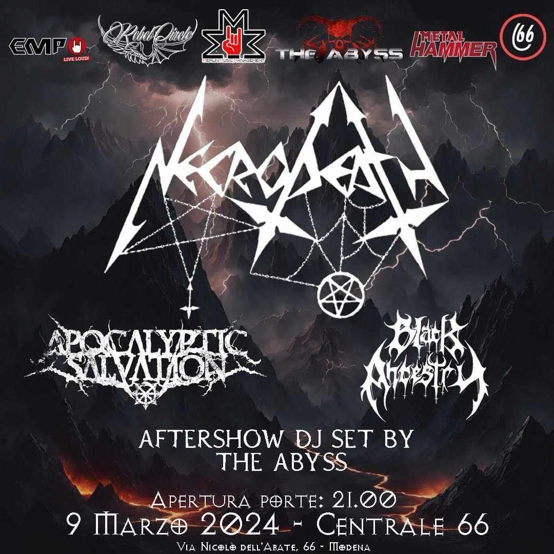 Sabato prossimo per la prima volta al Centrale66 di Modena. 
Let the evil countdown begin 😈
The Abyss Booking and Promotion
#necrodeath #live #nextlive #thrashblackmetal #since85 #centrale66 #modena