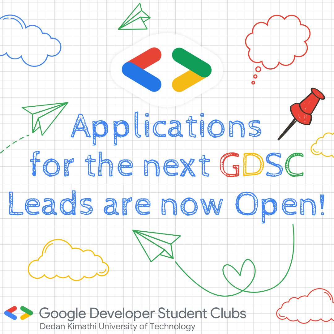 Applications for the next GDSC (Google Developer Student Clubs) Leads are now open!

Do you want to grow professionally, grow your network or start/grow an existing GDSC community?

Learn more about what a Lead does and benefits of being a Lead, and Apply: developers.google.com/community/gdsc…