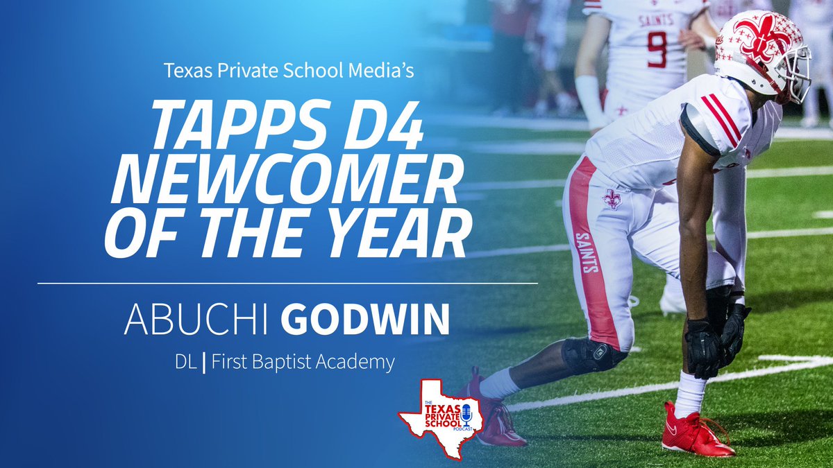 I'm grateful to be named TAPPS D4 Newcomer Of The Year!
<a href="/jlovvorn7/">Jason Lovvorn</a> <a href="/drobalwayzopen/">David Robinson</a> <a href="/FBA_Sports/">First Baptist Athletics</a> <a href="/TXPrivateFBGuy/">Texas Private School Football</a> <a href="/TXPSMedia/">Texas Private School Media</a>