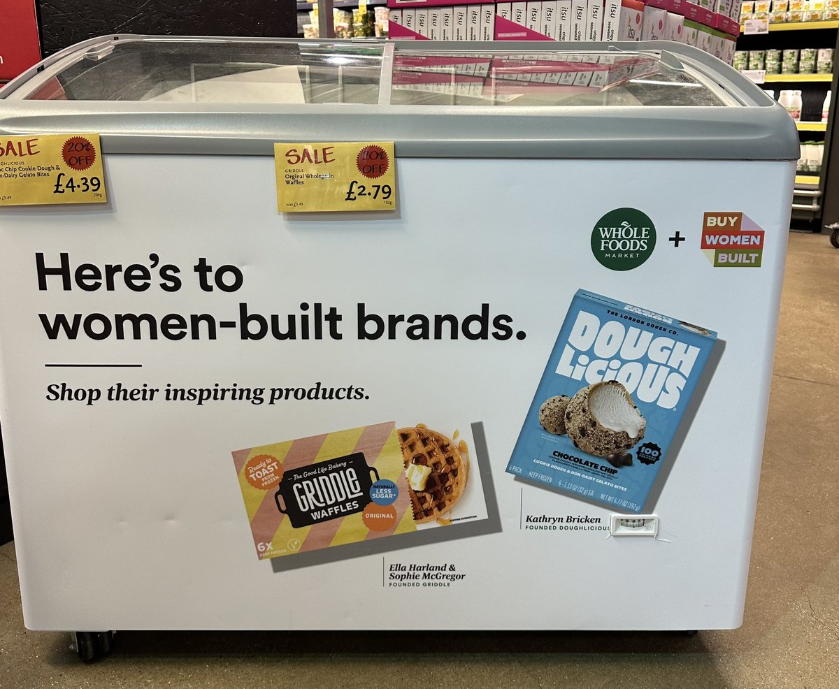 When you see in reality something you had visualised in your mind: just seen a @BuyWomenBuilt freezer in the Fulham Broadway branch of @WholeFoodsUK. ✨ It always takes longer than you think.. but you get there eventually ✨