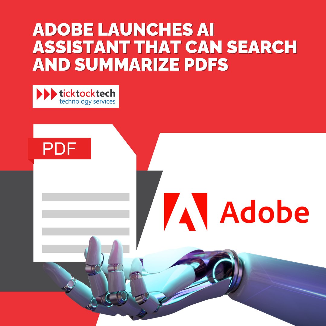 TickTockTech1's tweet image. Check out the new AI tool by Adobe in Reader and Acrobat that quickly creates summaries for you and gets all your PDF questions answered! Get all the scoop and delve deeper over at CNBC. 

Visit this link: tinyurl.com/mvbkx6z5 

#AdobeAI #TechUpdate #PDFTools #TickTockTech