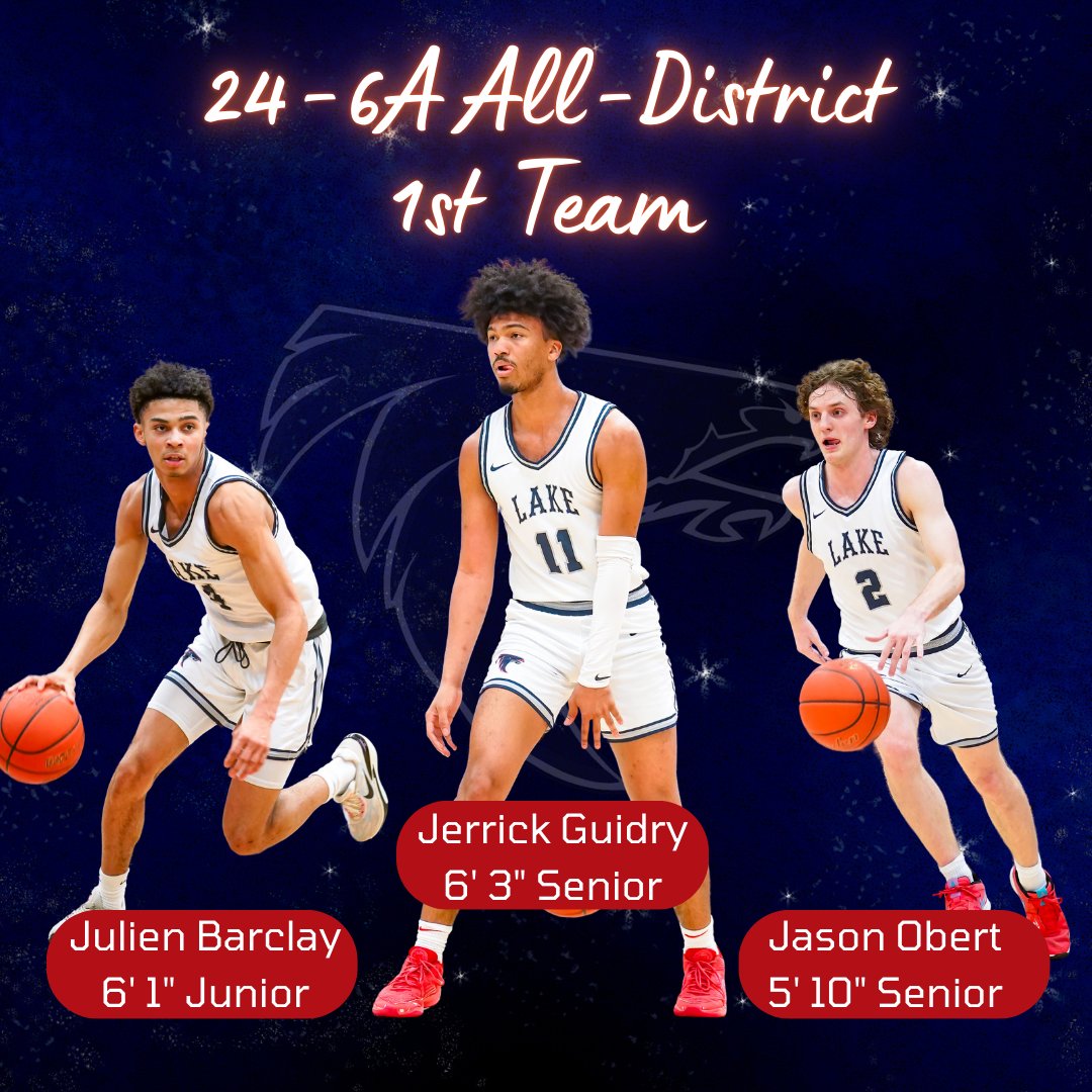 Clear Lake High School Boys Basketball (Houston) (@clfbbbc) on Twitter photo 24-6A All-District 1st Team Selections
Senior, Jerrick Guidry (<a href="/Jerrick_Guidry/">Jerrick</a>)
Senior, Jason Obert (<a href="/_JasonObert/">Jason Obert</a>)
Junior, Julien Barclay (<a href="/JulienBarclayy/">Julien Barclay</a>)
#WinGames 24-6A All-District 1st Team Selections
Senior, Jerrick Guidry (<a href="/Jerrick_Guidry/">Jerrick</a>)
Senior, Jason Obert (<a href="/_JasonObert/">Jason Obert</a>)
Junior, Julien Barclay (<a href="/JulienBarclayy/">Julien Barclay</a>)
#WinGames