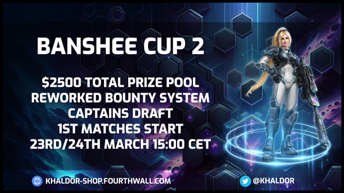 Announcing Banshee Cup 2! Up to $2500 prize pool with the first games starting March 23rd! No friends? No Team? No problem! We are doing open signups with a captains draft with the captains voted in by the other players! Signup today at bit.ly/BC2Player! Watch along as we