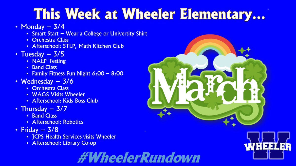 We hope to see you at our Family Fitness Fun Night this Tuesday! #WheelerRundown