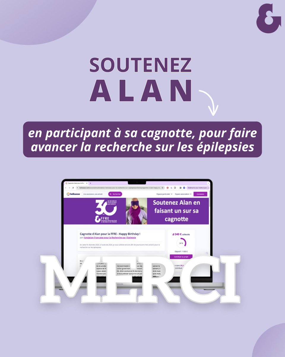🟣 Avec votre aide, nous pouvons changer des milliers de vies

<a href="/Alan_do_n/">alan</a> , bénévole dévoué à la #FFRE, est le père d'une courageuse adolescente luttant contre une #épilepsie pharmaco-résistante

💜 Soutenez la quête d'Alan ici : shorturl.at/bnFTX

#dons #espoir #enfant