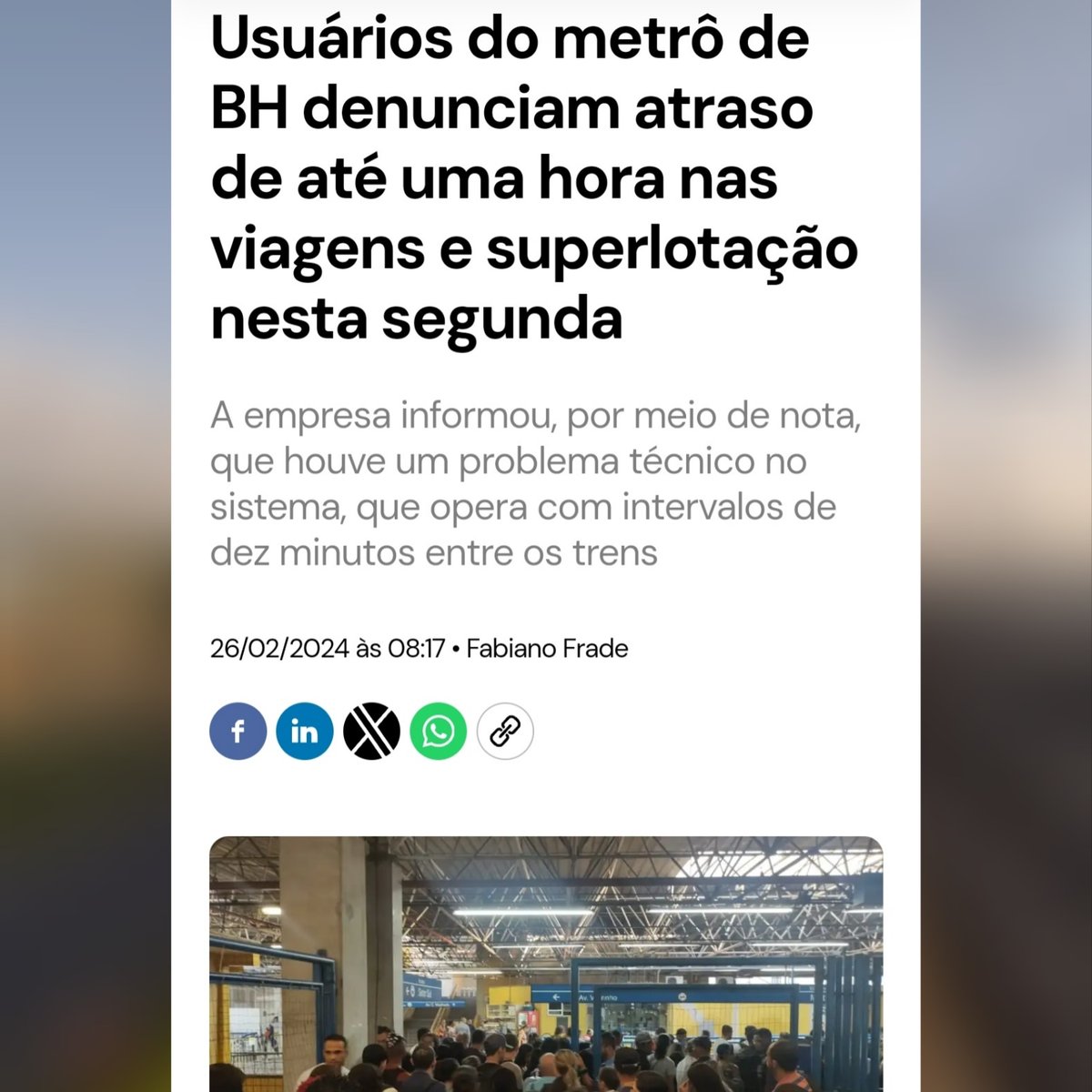 ESTRANHAMENTE, o #GrupoComporte foi o único participante da "concorrência" na B3 em SP, - após se reunir no dia anterior com o Governador de SP, Tarcísio de Freitas.
Observando a "gestão" em BH, o paulista atento, fica temerário com o futuro.
(2/2)