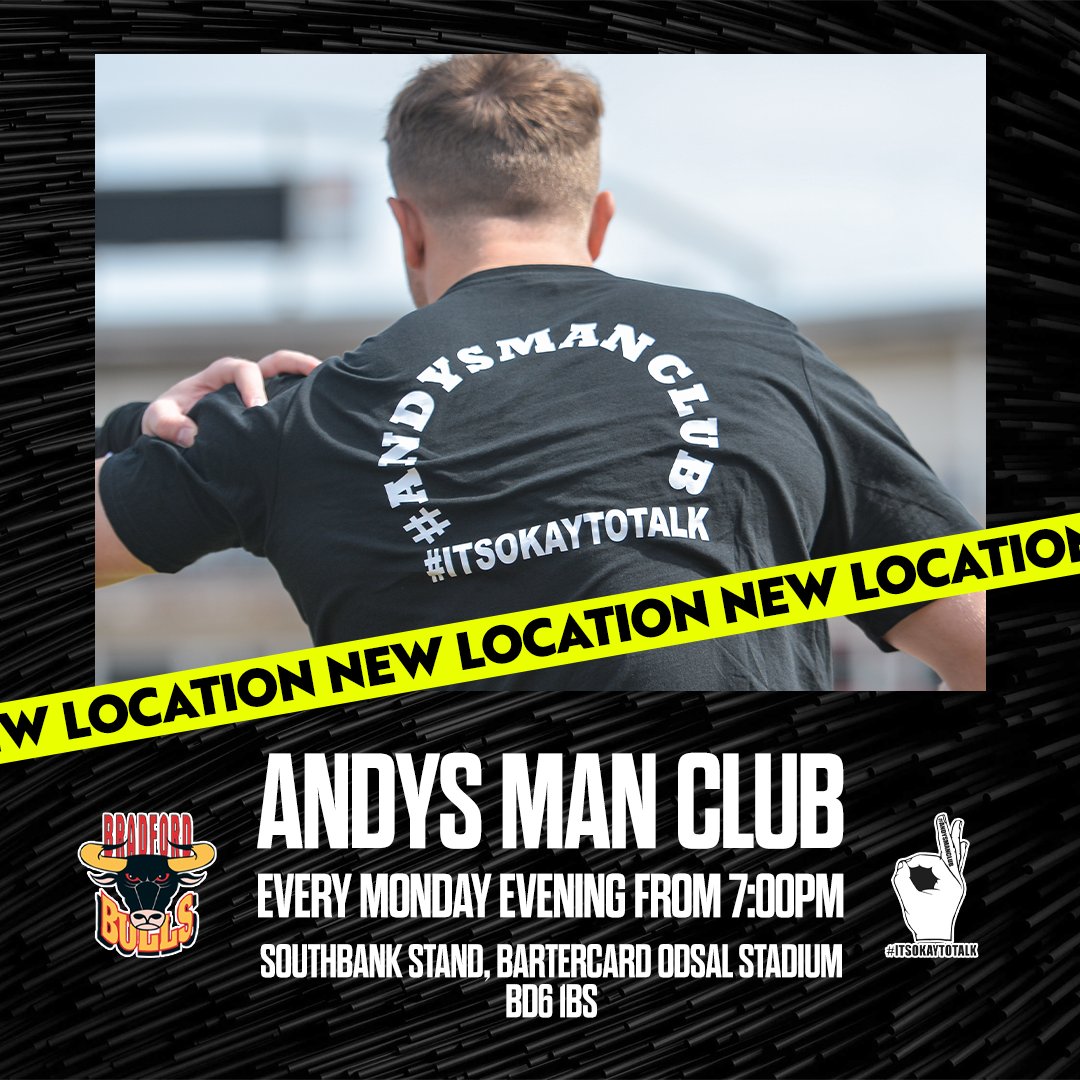 🫂 | @andysmanclubuk is back tonight!  

🗣️ | NEW LOCATION! Pop into the Southbank Stand for a chat and a brew, and remember - #ItsOkayToTalk.