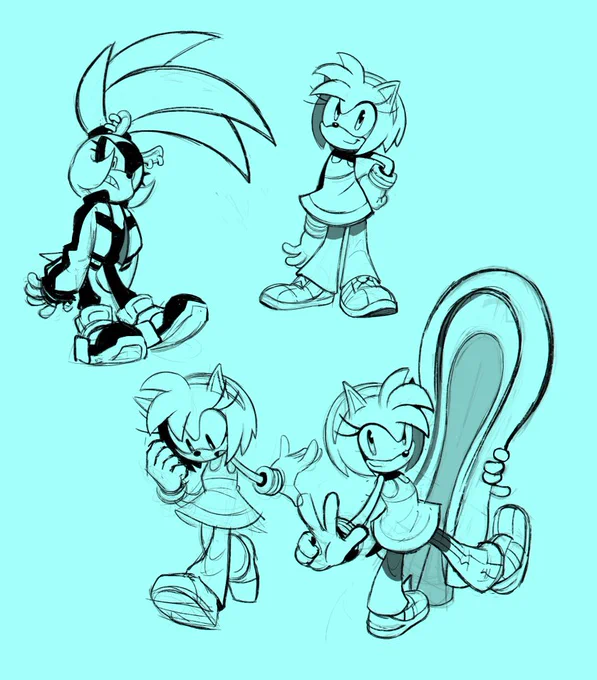 Riders Amy and Surge sketches from a few months ago 