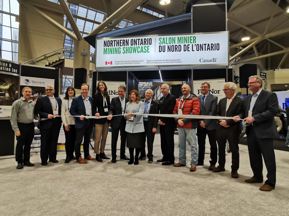 FedNor's tweet photo. MP Lapointe was joined by her #NorthernON colleagues &amp; reps from @the_PDAC &amp; @TemShoresCity to officially open the @MiningShowcase. This year’s #FedNor-funded pavilion features 112 exhibitors from across #NorthernON: https://t.co/RGPSsbJj1K #FedNor #MiningShowcase #PDAC2024 https://t.co/a4c8g5i5Pb