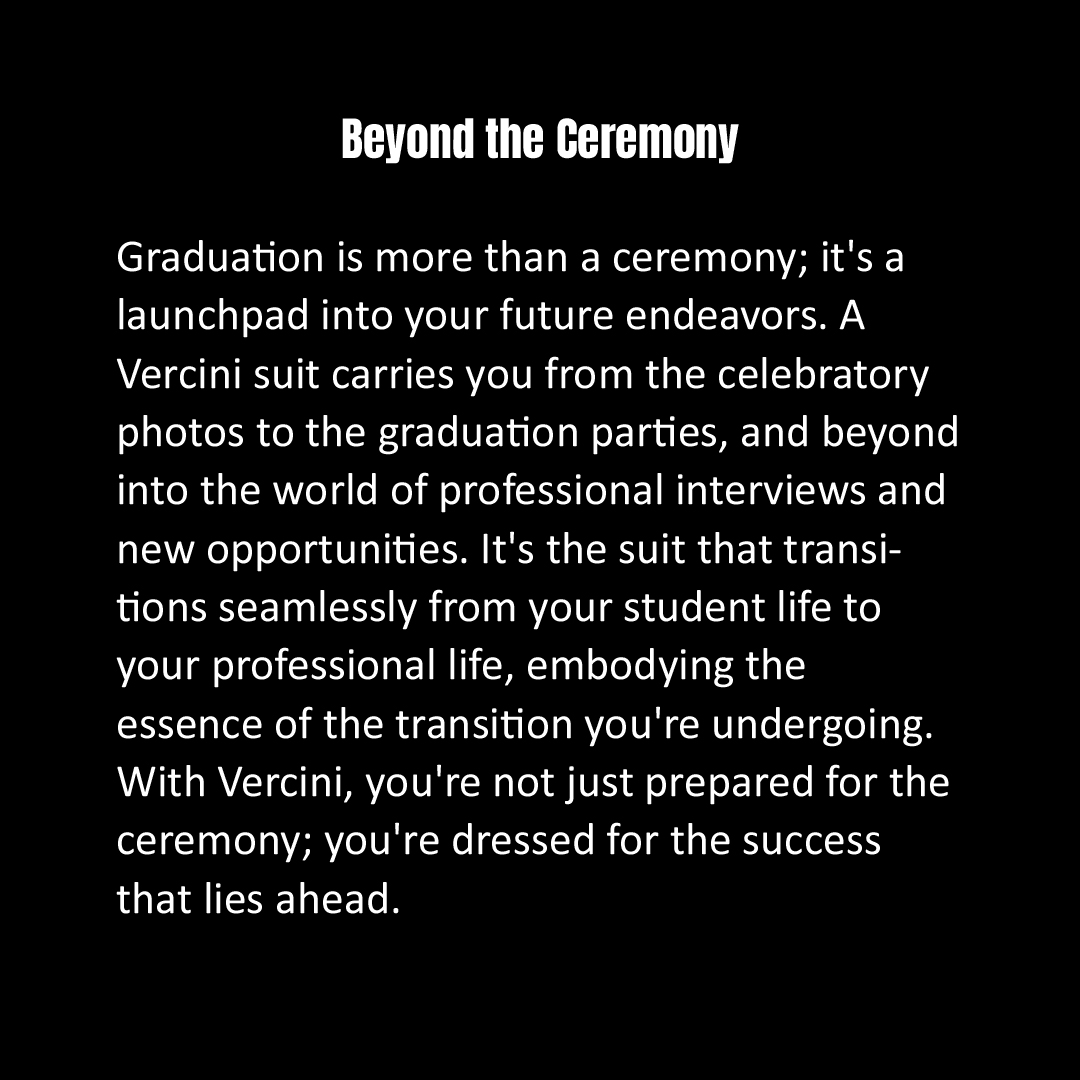 VerciniLv's tweet photo. Graduation day shines brighter in a Vercini suit, a symbol of your hard-earned success and the bright future ahead. It's more than attire; it's a declaration of ambition and style, setting you apart as you step into the world. #GradWithVercini #CelebrateInStyle https://t.co/r5tgvT7vHO