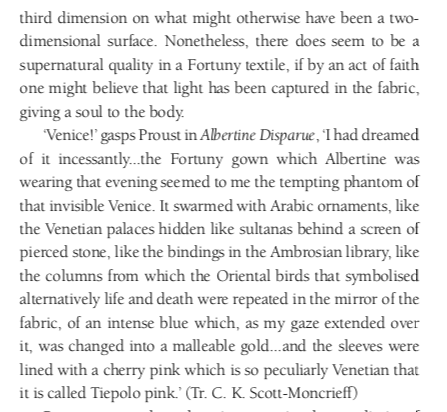From my latest book, Drink & Think Venice. A 'supernatural' quality in the fabrics of Mariano Fortuny.
