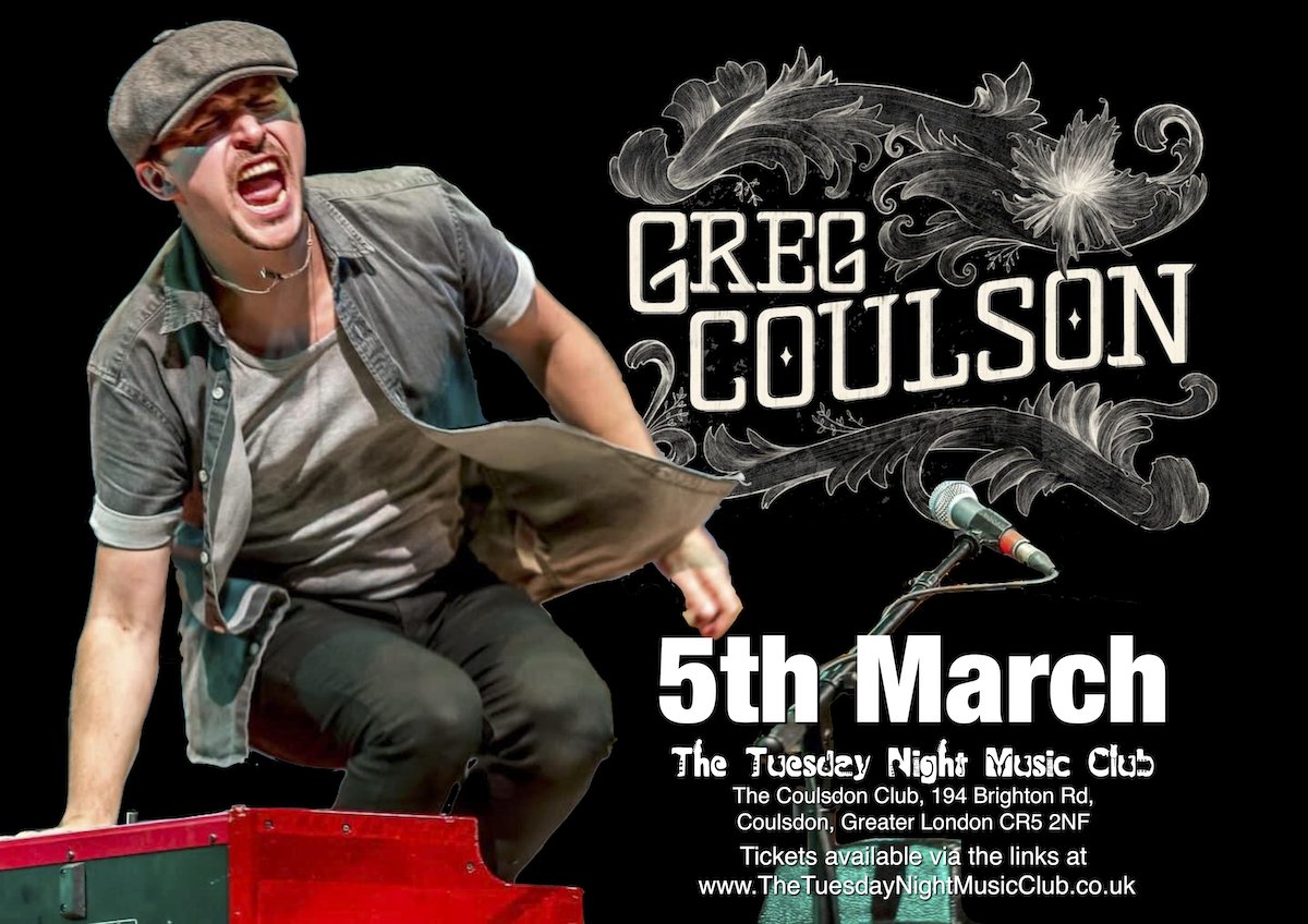 There goes another weekend... 😢 but that just means it's nearly Tuesday!! 😁 With Greg Coulson bringing his band to The Club we've got a great night coming up! Just a few tickets available so grab them quick from TheTNMC.co.uk @gr8musicvenues @whatsoninsurrey