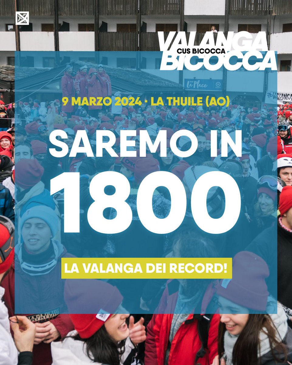 In 1️⃣8️⃣0️⃣0️⃣ a ValangaBicocca 2024!

🏂 L'EVENTO SULLA NEVE PIÙ GRANDE DI SEMPRE

🤯 Nuovo record di iscrizioni in sole due settimane!

🙌 Grazie a tutti per la fiducia e l'entusiasmo: sarà una giornata indimenticabile!

ℹ️ INFO E AGGIORNAMENTI su CUSBICOCCA.IT
