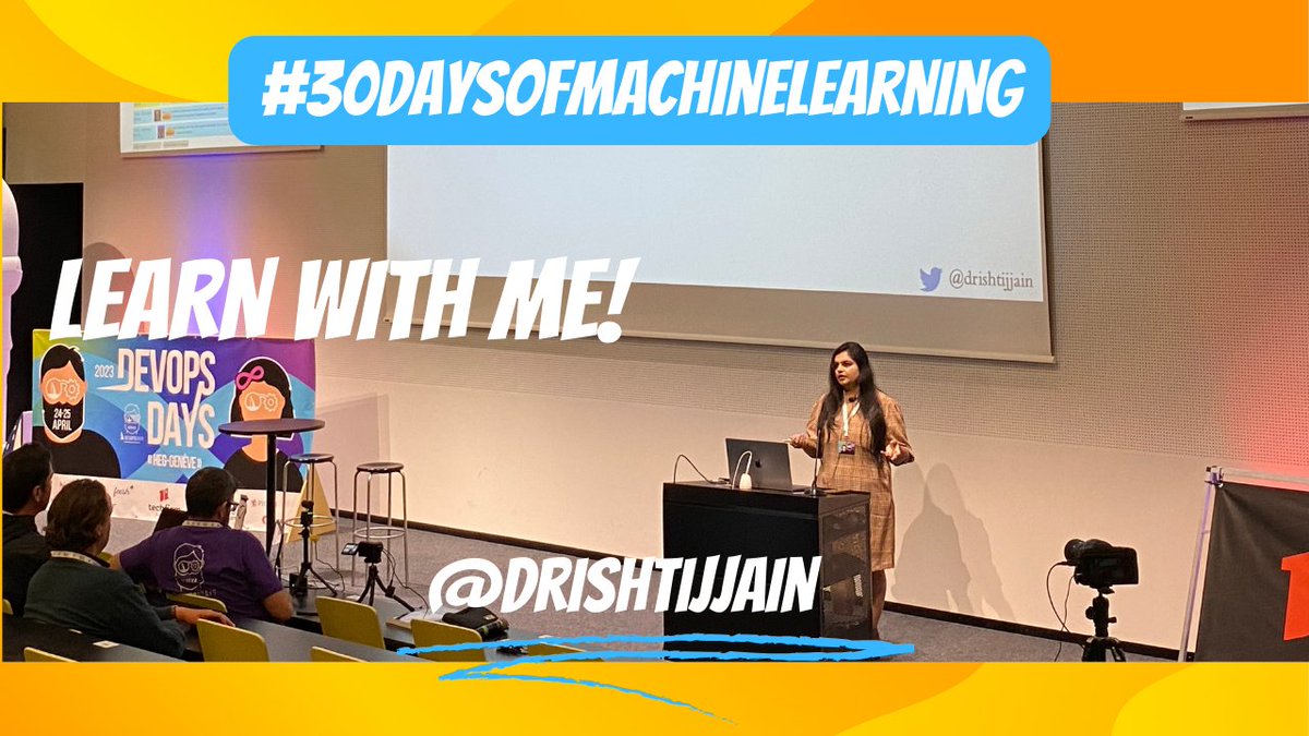 drishtijjain's tweet image. One thing that I am investing quite a lot of time in is diving deep into Machine Learning
Sharing my learning in talks, workshops, and now will be doing a #30daysofMachineLearning here where I will post something new for you to learn!
🔔Learning starts tomorrow: @drishtijjain !