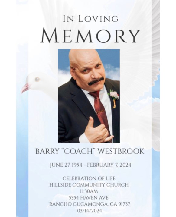 “A good coach can change a game. A great coach can change a life.” -John Wooden. Coach Barry Westbrook changed many lives throughout his coaching career. Please come help celebrate his life. #RIP #PTR @uplandjaaf @upland.hs @uplandunifiedsd @qbeacademy