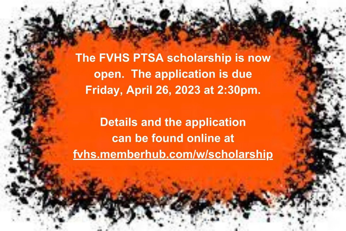 The FVHS PTSA scholarship application can be found here: fvhs.memberhub.com/w/scholarship