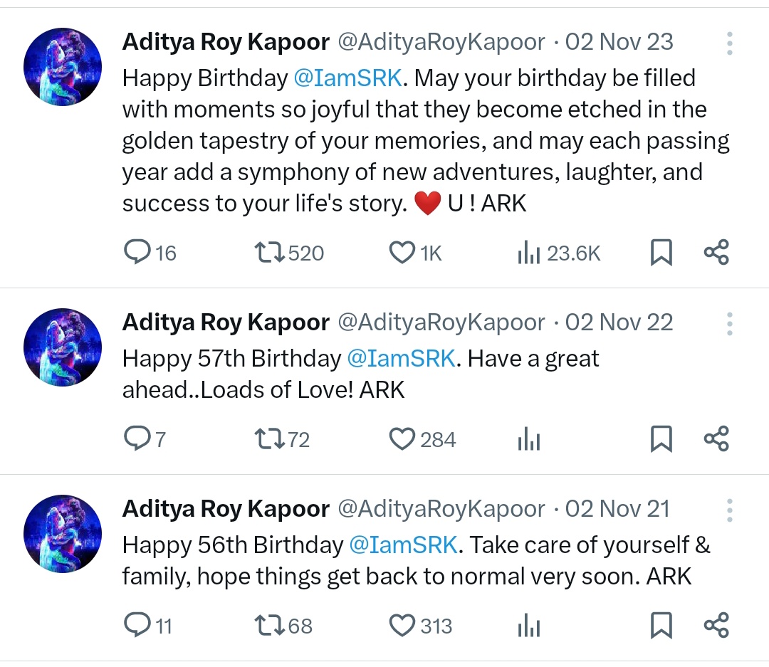 #AdityaRoyKapoor the True SRKian met #SRK ❤️😍💥

He just came on Twitter and tweet birthday wishes to #SRK

twitter.com/AwaaraHoon/sta…