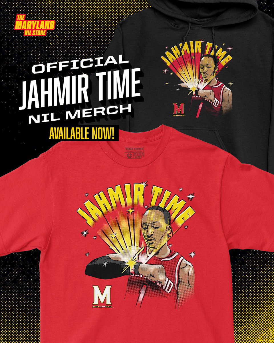 TerpsNILStore's tweet photo. Gameday at XFINITY! @Flyymir_ rocking the Offical Jahmir Time NIL Merch during warmups! 🔥
Get yours now! Link in bio!
#Maryland #GoMaryland #Terps #GoTerps #UMD #BigTen #B1G https://t.co/fpgp2Guy5v