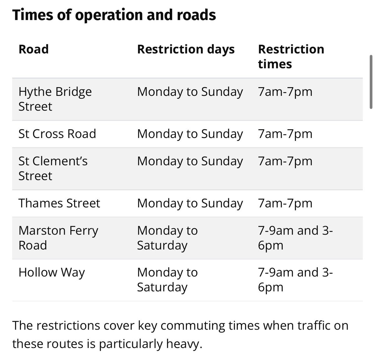 Since when are Saturday and Sunday mornings and evenings considered key commuting times? #Oxford #oxford #surveillance #nofreedomofmovement #trafficfilters #busgates oxfordshire.gov.uk/residents/road…