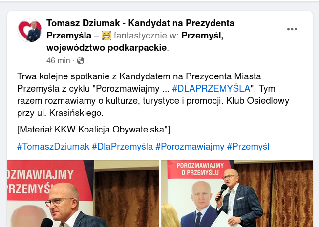 CypisOffline's tweet photo. 👉 https://t.co/rLXqkUodqc

Bardzo się cieszę, że trwa!

#Przemyśl #wybory #WyborySamorządowe #DlaPrzemyśla #KoalicjaObywatelska

PS Gdybym miał aż tyle do powiedzenia na temat Przemyśla i takich kandydatów na radnych, to żadnych spotkań bym nie organizował, bo nie kandydowałbym. https://t.co/3qDgaWBWn9