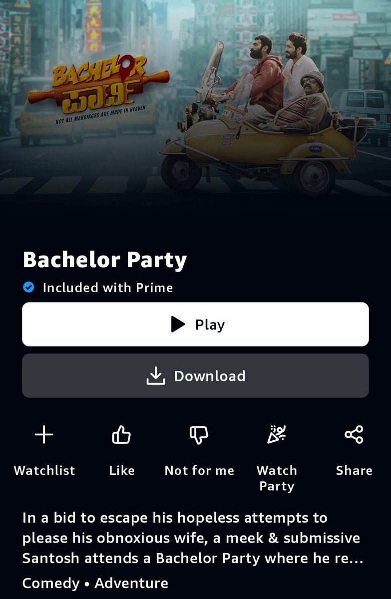 #BachelorParty Now Streaming on @PrimeVideoIN 

🔗app.primevideo.com/detail?gti=amz…