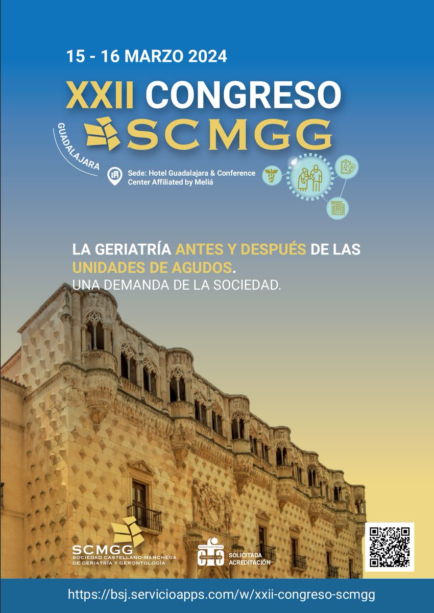 Queda menos de 2 semanas para nuestro XXII Congreso de la SCMGG!🗣️ Del 15 al 16 Marzo 🗓️ y nuestra ciudad -📍Guadalajara- será sede de esta majestuosa reunión. Aquí el programa, el QR y el link para la inscripción.🔍