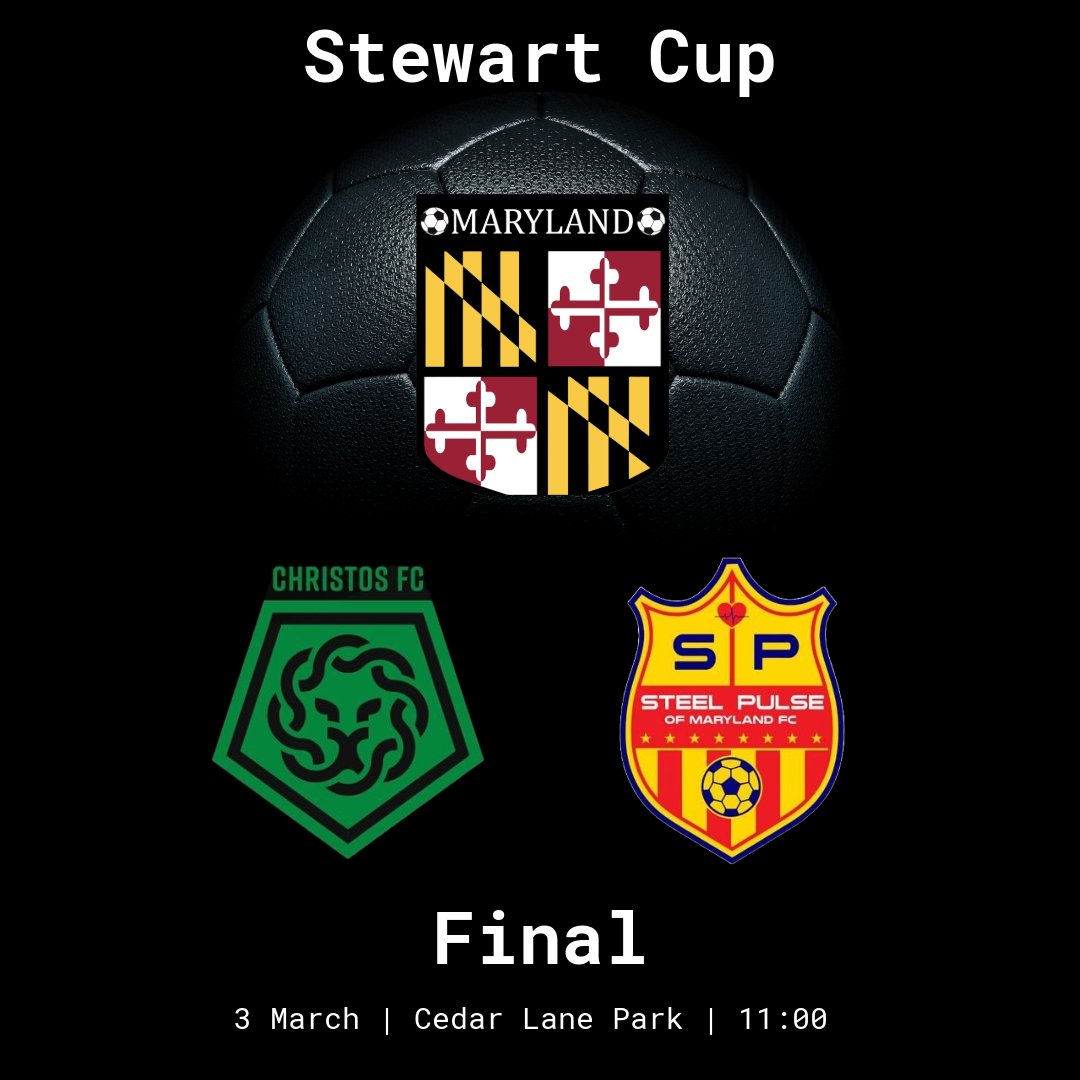 Stewart Cup Final Result @ChristosFC 5:1 @pulse_fc Christos lift the Stewart Cup, club's 11th in history, as the state amateur champion. Both teams will represent Maryland in the @USASARegion1 qualifiers of the Amateur Cup.