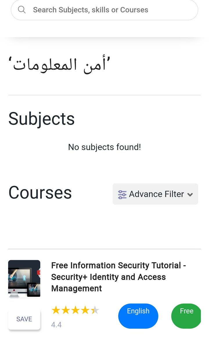 Talal1's tweet image. موقع رائع!❤️❤️

يوفر أكثر من 50 ألف دورة بأي تخصص تبحث عنه .. تقدر تبحث باللغة العربية ويعطيك نتائج ملائمة لطلبك 

عند كل دورة يكتبلك لغة الشرح وهي هي مجانية أم مدفوعة
coursesity.com