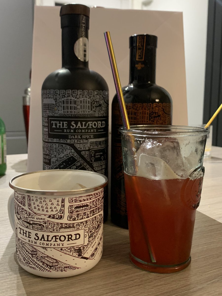 Just enjoying a home made @SalfordRum Punch and a Manchester Liner.