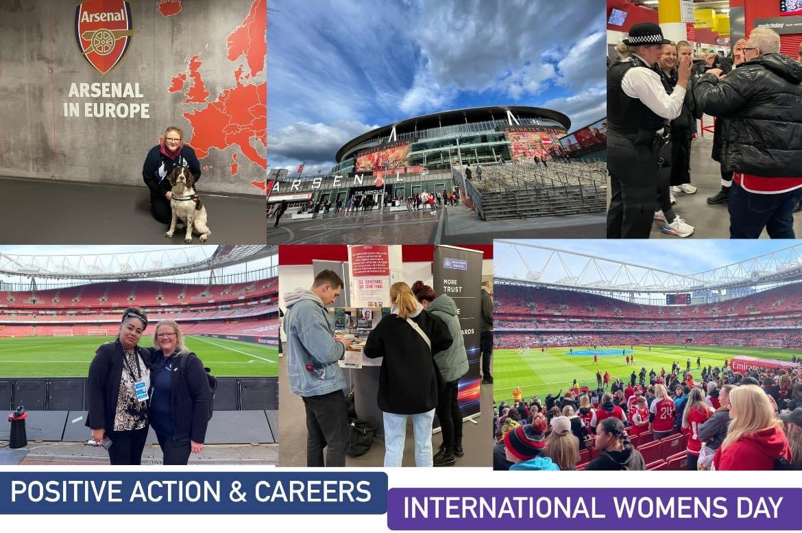 #SundayVibes Thousands of great women & girls #Emirates ⚽️ #Arsenal ❤️ #Spurs 💙 #DerbyDay #InternationalWomensDay 💜 #Russo #BeTheChange #MetPolice #CareerOpportunities met.police.uk/outreach Fab to see a stadium full for the ladies 🥅#MoreThanAGame @met_connected @metpoliceuk