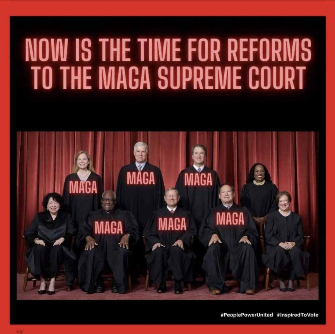 Well, the 6 trump supreme court justices have made the highest court in the land a branch of trump & his billionaire backers campaign. 
If we want this to change, do all you can to #GetOutTheVote. 
Let's give @POTUS Biden a majority large enough to #ExpandSCOTUS & #CourtReform.