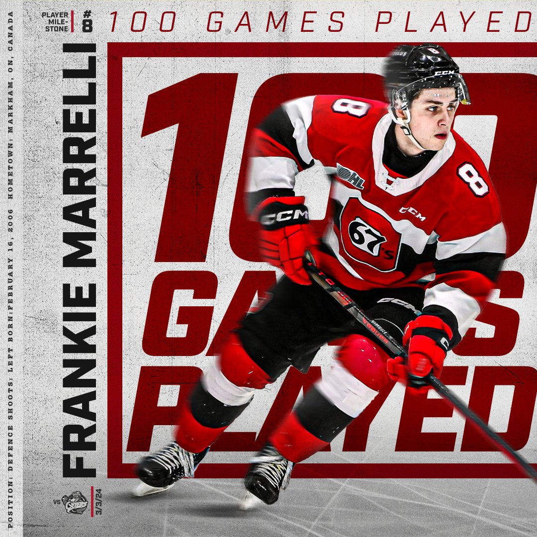 Making their own legacy ✨ 

Congratulations to Thomas Sirman and Frankie Marrelli on playing in game 150 and 100 respectively today! 👏 

#CapitalTerritory | Ontario Hockey League