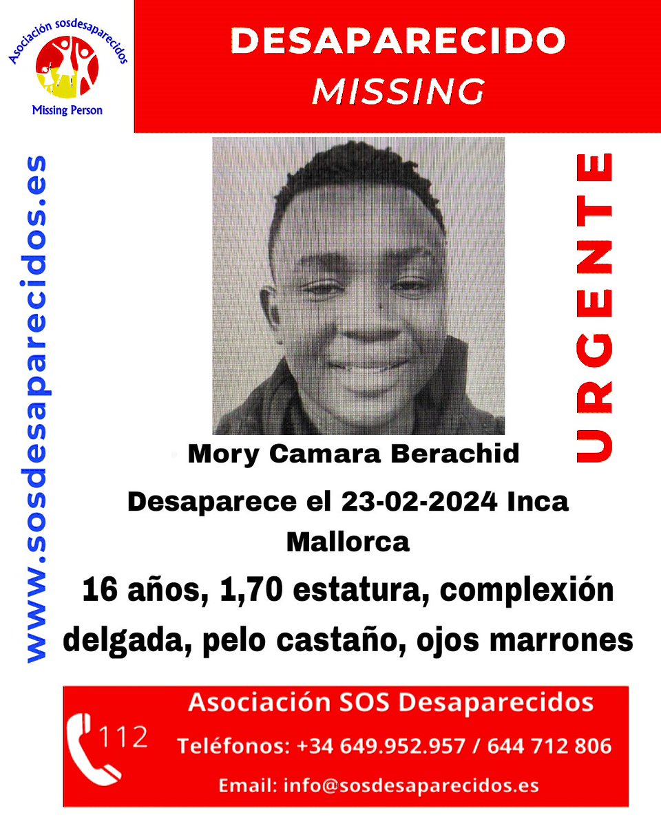 sosdesaparecido's tweet photo. 🆘 DESAPARECIDO
#Desaparecidos #sosdesaparecidos #Missing #España #Inca #Mallorca
Síguenos @sosdesaparecido https://t.co/dIs0H2hzhO