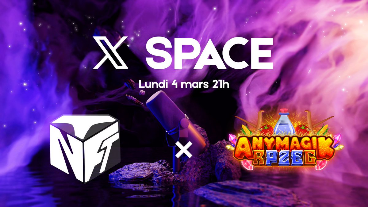 🚨 X Space 🚨

📣 Nous sommes super heureux d'accueillir dans notre space <a href="/anymagik/">AnyMagik 🧙</a>

Ils viendront vous présenter leur projet et répondre à toutes vos questions 🔥
Active le rappel en commentaire👇🏼

🎁 Participe au GA pour tenter de gagner des NFTs <a href="/anymagik/">AnyMagik 🧙</a> pendant le Space ⬇️