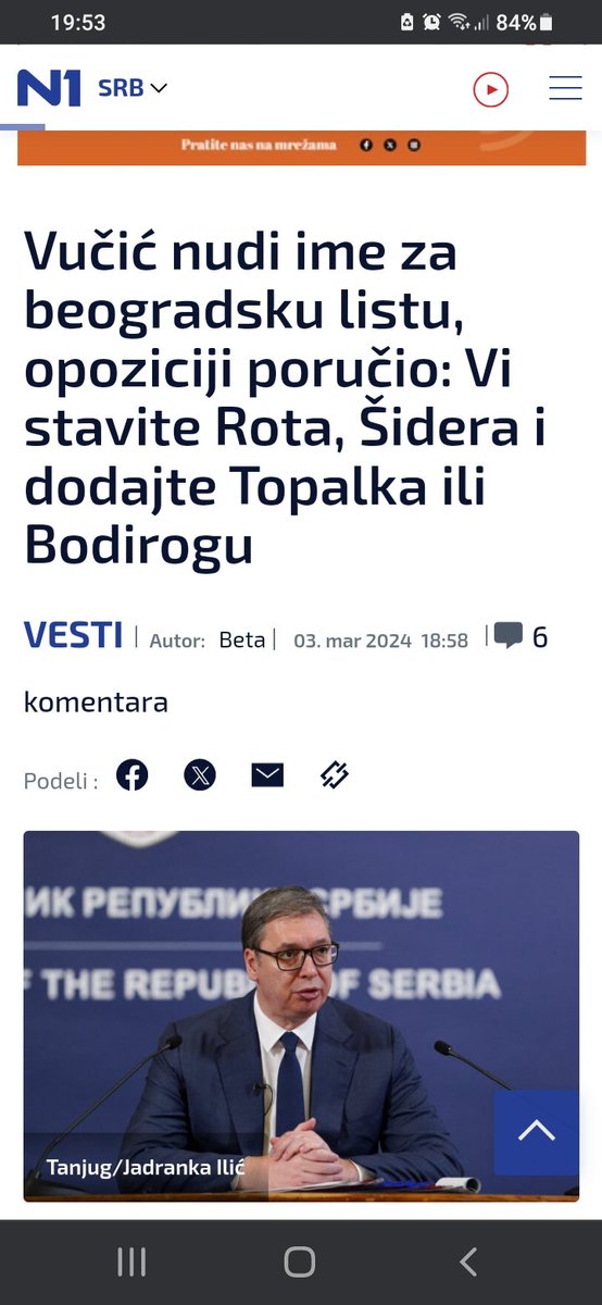 A on će svoje: Šredera, Blera, Klintona i ostale prijatelje Srba. Pa kom opanci kom obojci. 😁