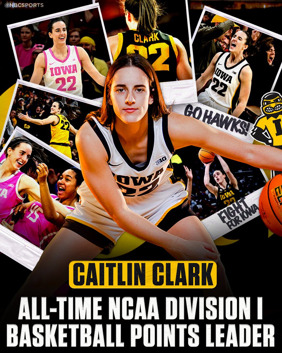 Caitlin Clark is the most prolific scorer in NCAA Division I basketball HISTORY! 👏