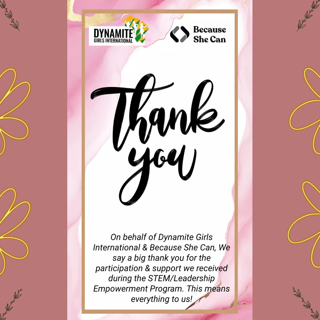 Dynamitegirlgh's tweet image. On behalf of @dynamitegirls1👭 &amp;amp; @becauseshecan_ 🙏 , We say a big thank you 🤝for the participation &amp;amp; support we received during the STEM/Leadership Empowerment Program💡📚. The event was indeed a success.
This means everything to us!

#Thankyou #STEMdevelopment #Leadershipgoals