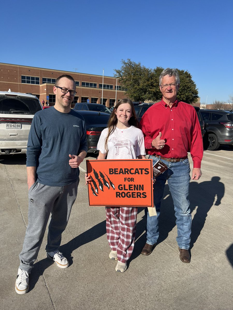 Congratulations to Madi Lear, Aledo High School Class of  ‘23 and Texas A&M Class of ‘27 on her first time to VOTE! Pictured with her father, Aledo ISD Board member, David Lear. #Txlege