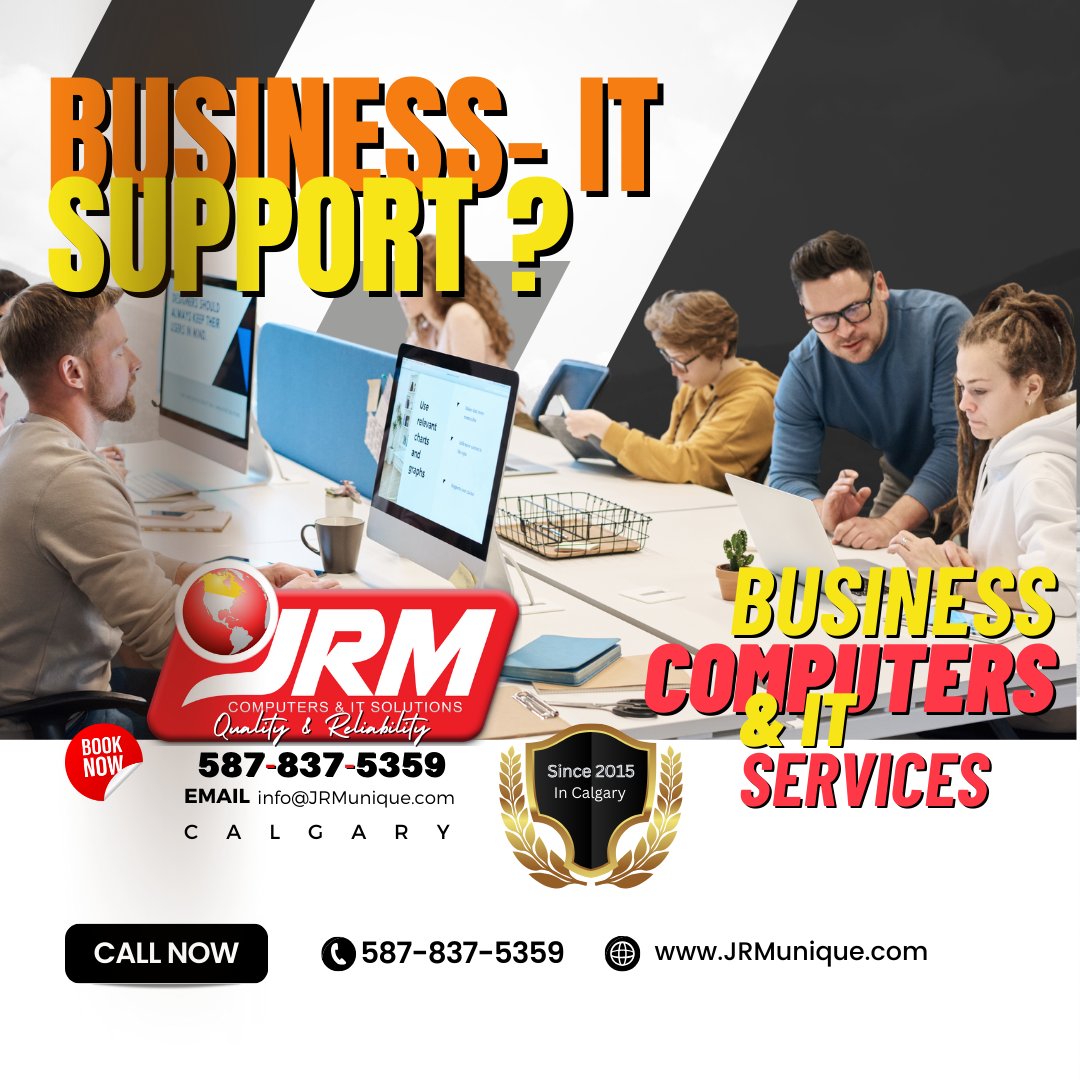 Connect now for an affordable IT Services and JRM Business Computers &amp; IT Services in  CALGARY Onsite and remote support available 
Call / Text (587) 837-5359

#calgarybusinessowners#itservices#reliableservice#BusinessComputers#qualityoverquantity