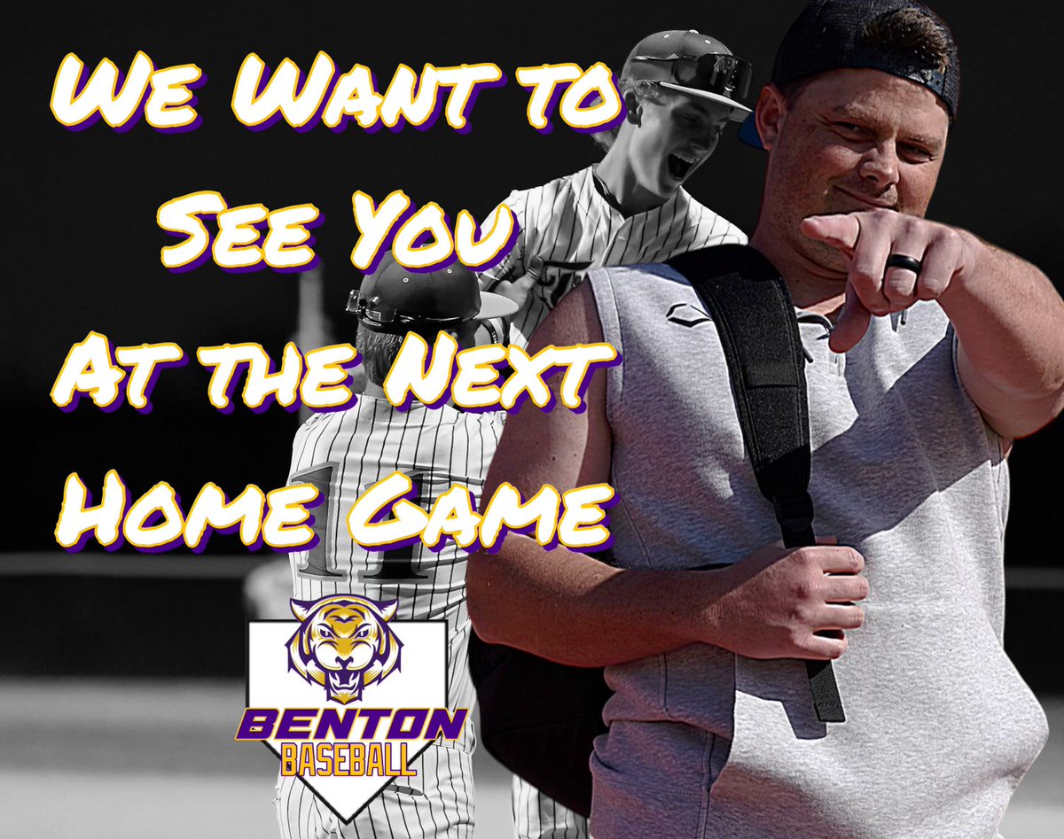 THE WEEK AHEAD: The next week+ for your #BentonTigers.
⚾️TUES: @ Texas HS (Texarkana)
⚾️FRI: Home vs St. Louis (Lake Charles) 
⚾️SAT: Home DH vs St. Louis
⚾️TUES (3/12): Home vs Calvary 
We’ll see you in Texarkana, but very excited to see you at the next home game! 
#GoTigers