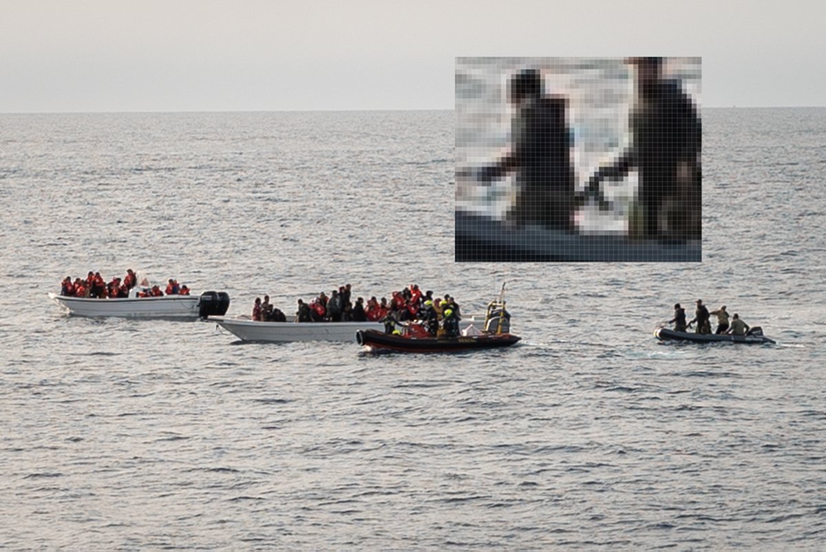 🔴Breaking: [1/3] Das Patrouillenboot der sogenannten libyschen Küstenwache, das gestern während einer Rettung der #Humanity1 einen Schuss abfeuerte, wurde von Italien geliefert und von der #EU finanziert! Mindestens eine Person ist bei diesem Vorfall ertrunken.